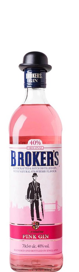 Broker\'s Pink Gin 0,7l (holá - láhev) 40% KupRum